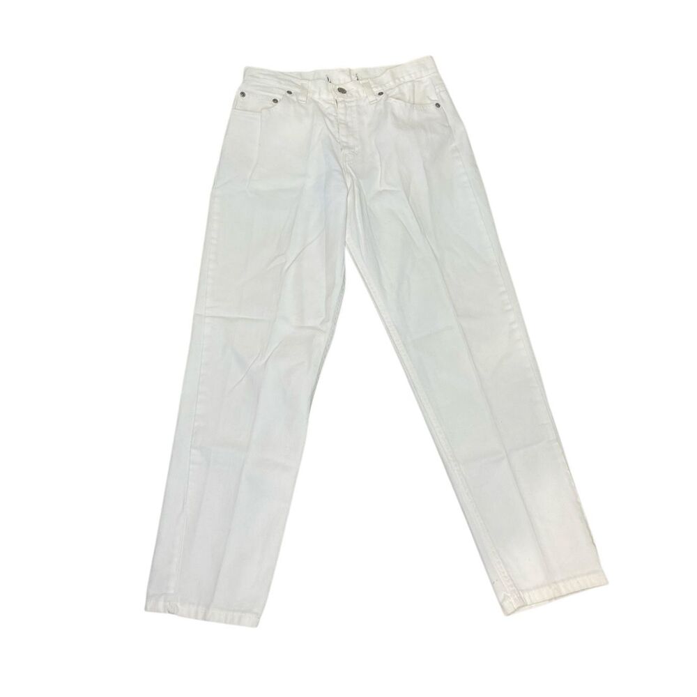 Faded Glory White Straight Leg Jeans Summer Size 6 8 Denim Pants Boho Everyday